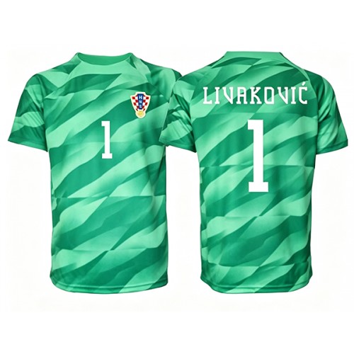 Stroje piłkarskie Chorwacja Dominik Livakovic #1 Bramkarskie Koszulka Wyjazdowej MŚ 2026 Krótki Rękaw